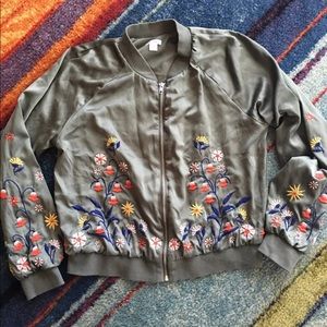 Embroidered bomber style jacket